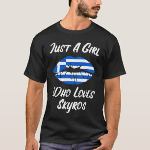 T-shirt Lips Mouth Love Greek Flag Skyros