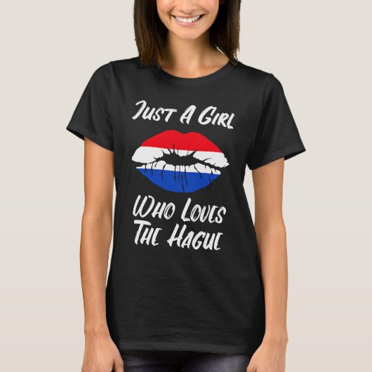 T-shirt Lips Mouth Love Holland Flag Den Hague (Devant)