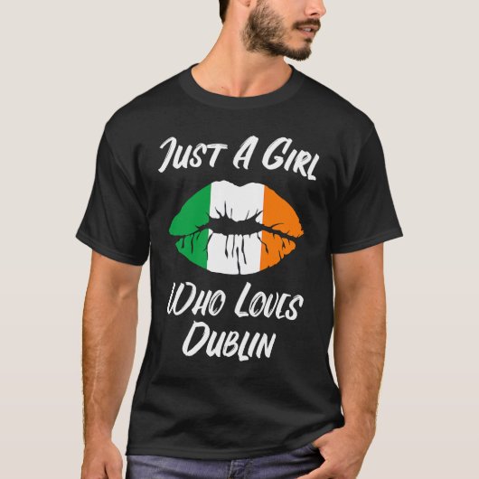 T-shirt Lips Mouth Love Irish Flag Dublin (Devant)