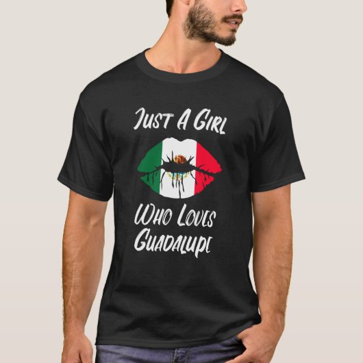 T-shirt Lips Mouth Love Mexican Flag Guadalupe (Devant)