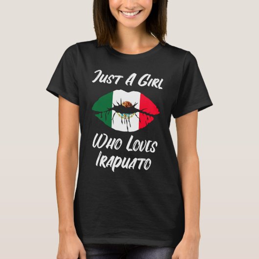 T-shirt Lips Mouth Love Mexican Flag Irapuato (Devant)