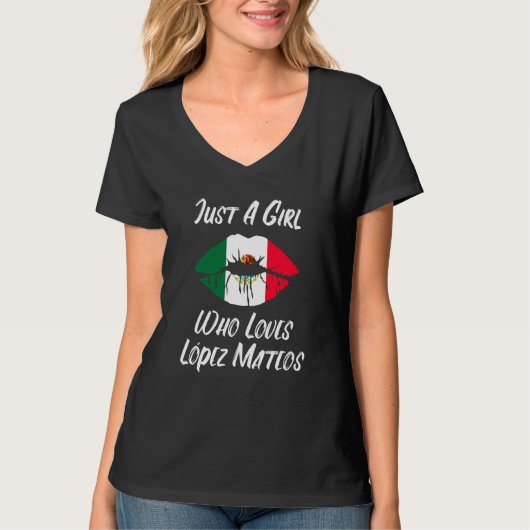 T-shirt Lips Mouth Love Mexican Flag Lopez Mateos (Devant)