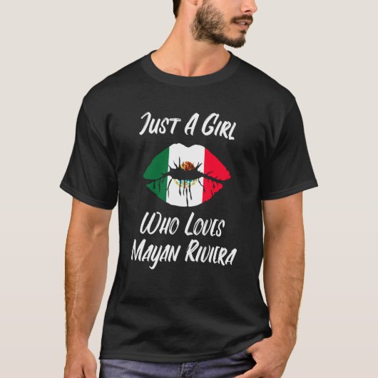 T-shirt Lips Mouth Love Mexican Flag Mayan Riviera (Devant)