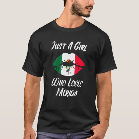 T-shirt Lips Mouth Love Mexican Flag Merida (Devant)