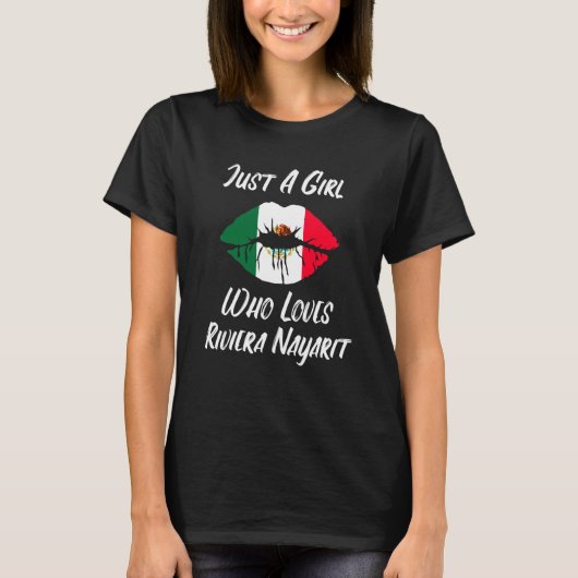T-shirt Lips Mouth Love Mexican Flag Riviera Nayarite (Devant)