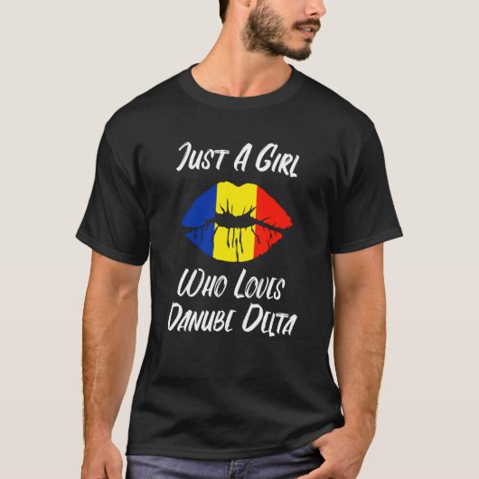 T-shirt Lips Mouth Love Romanian Flag Danube Delta (Devant)