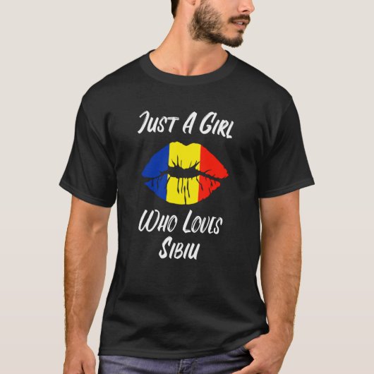 T-shirt Lips Mouth Love Romanian Flag Sibiu (Devant)