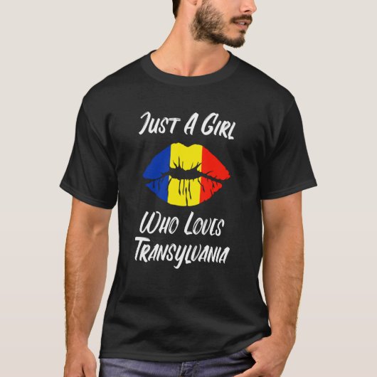T-shirt Lips Mouth Love Romanian Flag Transsylvania (Devant)