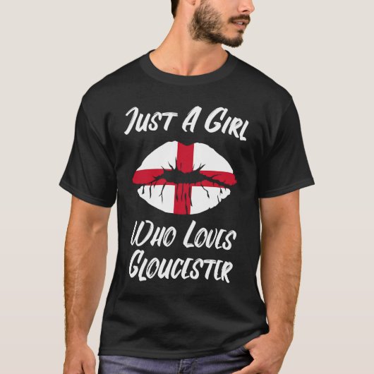 T-shirt Lips Mouth Love Saint George's Cross Flag Gloucest (Devant)