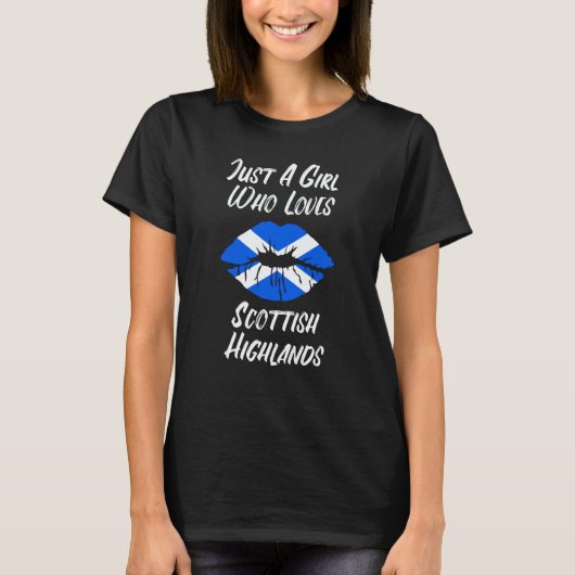 T-shirt Lips Mouth Love Scottish Flag Scottish Highlands (Devant)