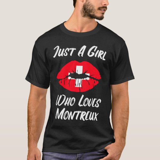 T-shirt Lips Mouth Love Suisse Drapeau Montreux (Devant)