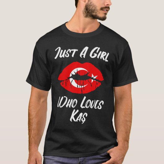 T-shirt Lips Mouth Love Turkish Flag Kas (Devant)