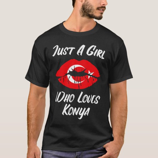 T-shirt Lips Mouth Love Turkish Flag Konya (Devant)