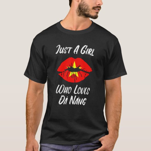 T-shirt Lips Mouth Love Vietnamese Flag Dan Nang (Devant)