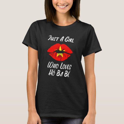 T-shirt Lips Mouth Love Vietnamese Flag Ho Ba Be (Devant)