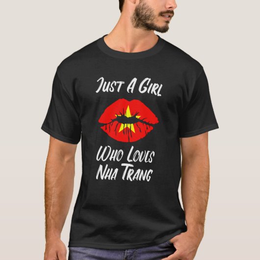 T-shirt Lips Mouth Love Vietnamese Flag Nha Trang (Devant)