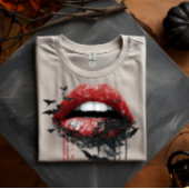 T-shirt Lips with Black Lace and Bats