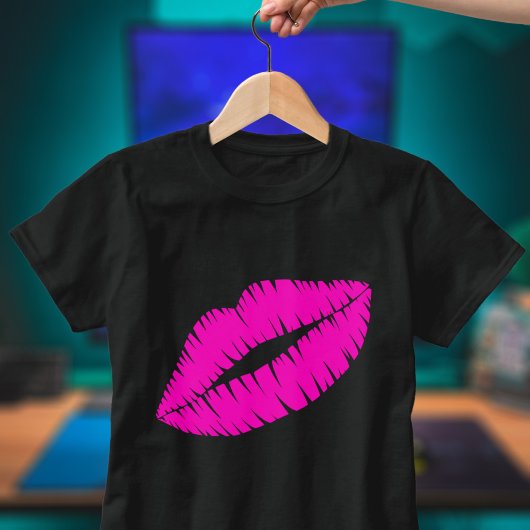 T-shirt Lipstick Kiss Hot Rose Lips