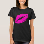 T-shirt Lipstick Kiss Hot Rose Lips (Devant)