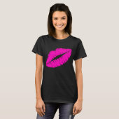 T-shirt Lipstick Kiss Hot Rose Lips (Devant entier)