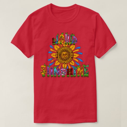 T-shirt Liquide Sunshine Boho Hippie (Design devant)