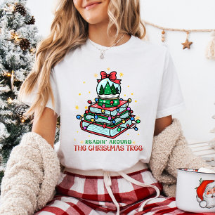 T-shirt Lire autour de l'arbre de Noël