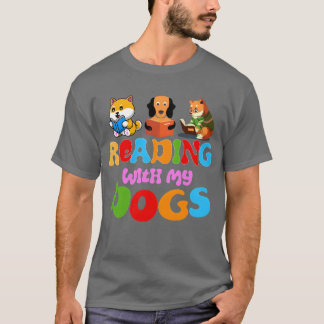 T-shirt Lire avec My Dogs Drôle chien Book Lover family v
