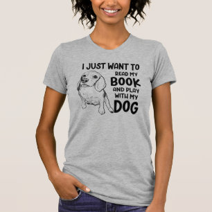 T-shirt Lire des livres Jouer avec chien amusant professeu