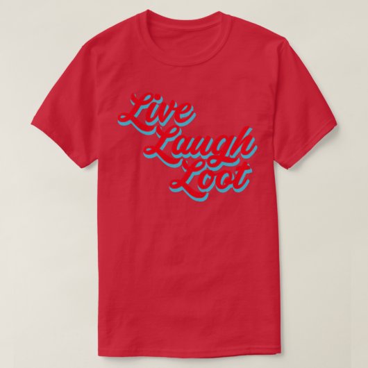 T-shirt Lire en direct Loot Porté Rouge Cyan (Design devant)