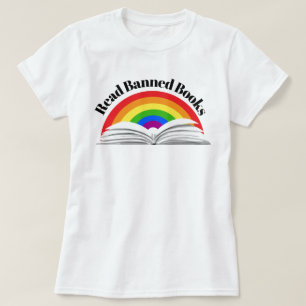T-shirt Lire les livres interdits Arc-en-ciel