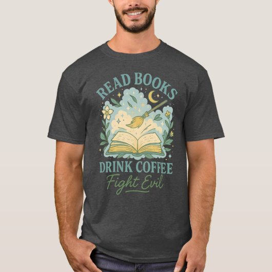T-SHIRT LIRE LIVRES BOIRE CAFÉ (Devant)