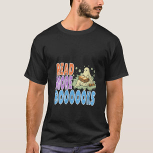 T-shirt Lire plus Livre Halloween Funny Enseignant Ghost V