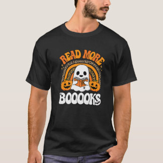 T-shirt Lire plus Livres Livres Ghost Citrouille Cute Ense