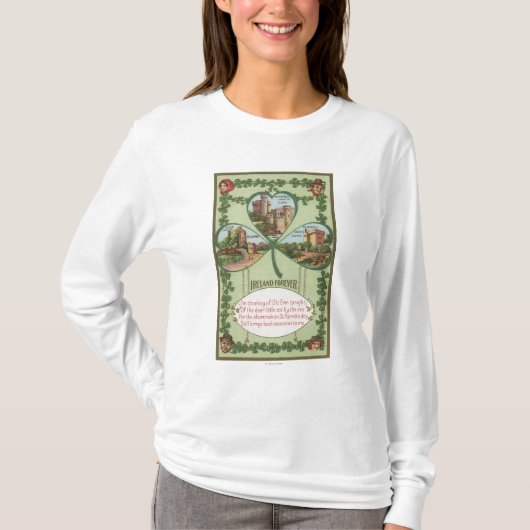 T-shirt L'Irlande pour toujours - liège et châteaux de (Devant)