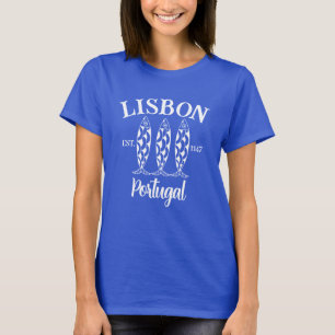 T-shirt Lisbonne Portugal Est Texte Blanc