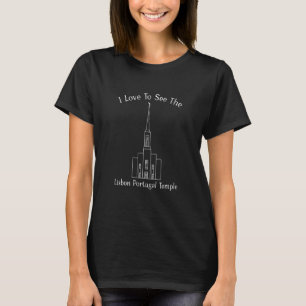 T-shirt Lisbonne Portugal Temple, J'Aime Voir Mon Temple,
