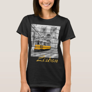 T-shirt Lisbonne Portugal Vacances Vintages Souvenir Tram 