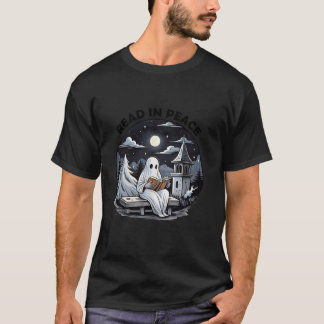 T-shirt Lisez Peace Funny Ghosts Lecture Livre Thé Éffraya