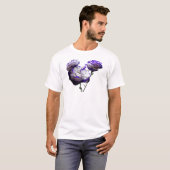 T-shirt Lisianthus violet blanc (Devant entier)