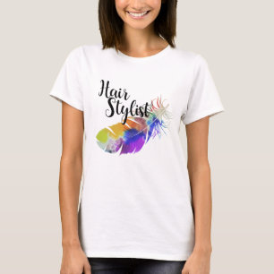 T-shirt Liste de cheveux - Aquarelles en plumes