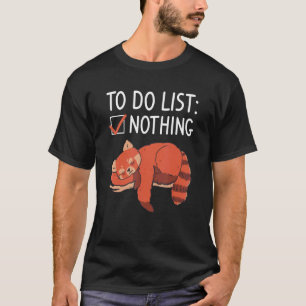 T-shirt Liste de choses à faire Rien Pandas roux Panda 1