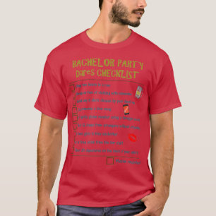 T-shirt Liste de contrôle de la fête de baccalauréat Groom