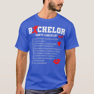 T-shirt Liste de contrôle de la fête de fournitures de gar