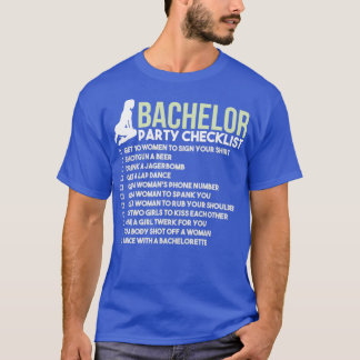 T-shirt Liste de contrôle de la partie de baccalauréat JGA