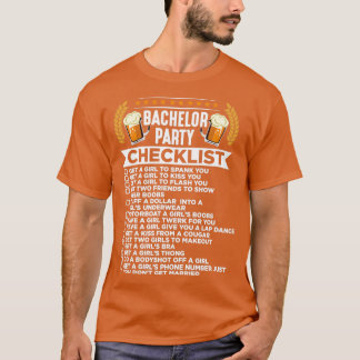 T-shirt Liste de contrôle de la partie de baccalauréat mar