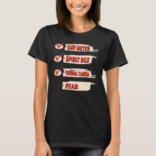 T-shirt Liste de contrôle du chasseur de fantômes EMF Mete