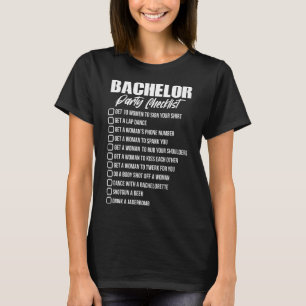T-shirt Liste de contrôle pour l'enterrement de vie de gar