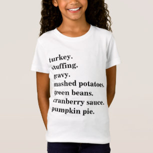 T-Shirt Liste de dîner de Thanksgiving personnalisée