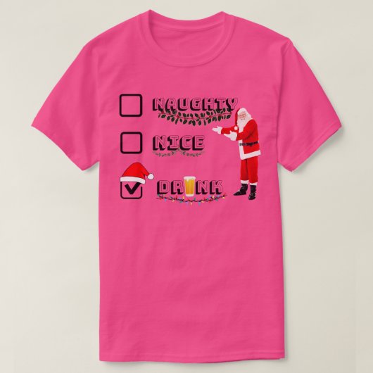 T-shirt Liste de Noël Naught (Design devant)