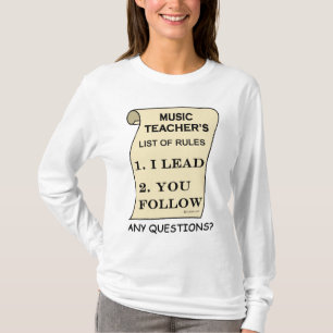 T-shirt Liste de professeur de musique de règles